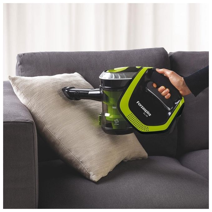 Polti PBEU0113 Forzaspira Slim SR110 Scopa Elettrica Senza Sacco Senza Filo 2 in 1 Capacita' 0,5 Litri Autonomia 50 min Filtro HEPA Verde-Nero