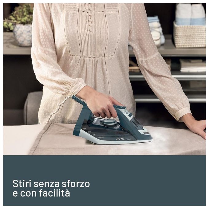 Imetec Ferro da Stiro a Vapore 2200W Blu e Azzurro Anticalcare