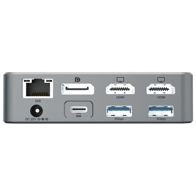 Conceptronic DONN25G Replicatore di Porte e Docking Station per Laptop Cablato Usb 3.2 Gen 2 (3.1 Gen 2) Type-c Argento