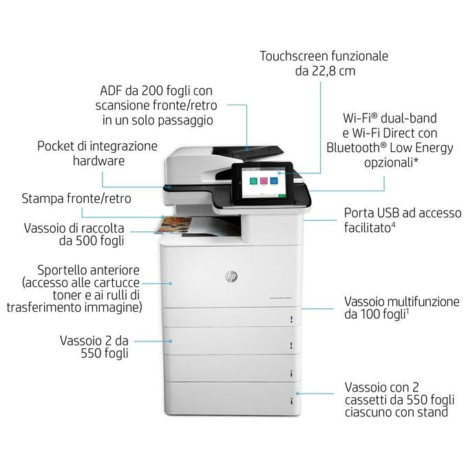 HP Color LaserJet Enterprise MFP M776dn Stampante Multifunzione Laser 46ppm 1200x1200 DPI A3