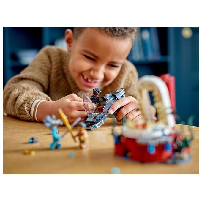 Lego 76213 Marvel La stanza del trono di Re Namor Set da costruzione Black Panther Wakanda Forever 3 Minifigure Shuri Attuma Re Namor