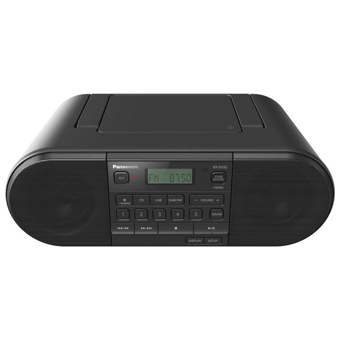 Panasonic RX-D552 Radio DAB+ Bluetooth Lettore Cd Design Vintage 20W Usb Nero