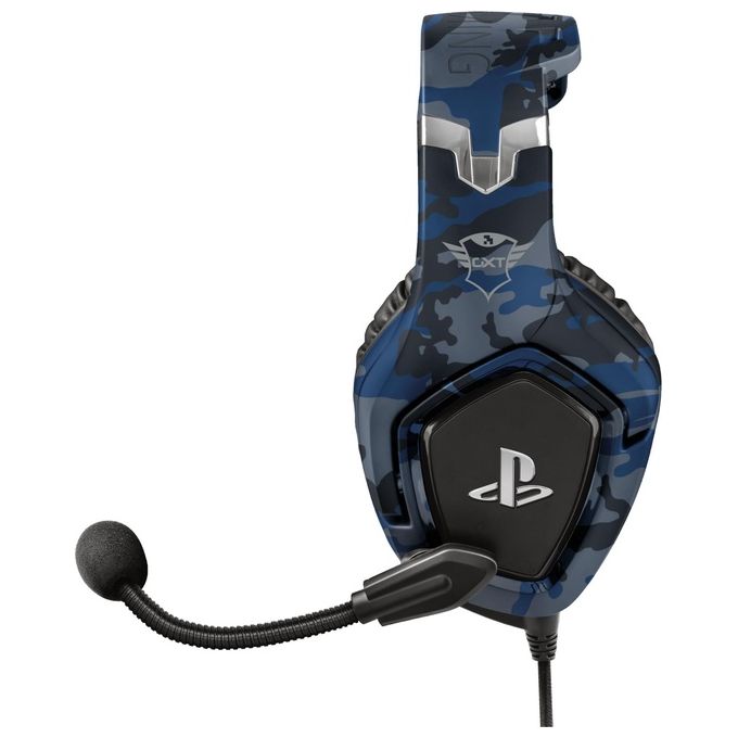 Trust Gaming GXT 488 Forze Cuffie Gaming con Licenza Ufficiale PlayStation 4 Microfono Ripiegabile e Archetto Regolabile Blu