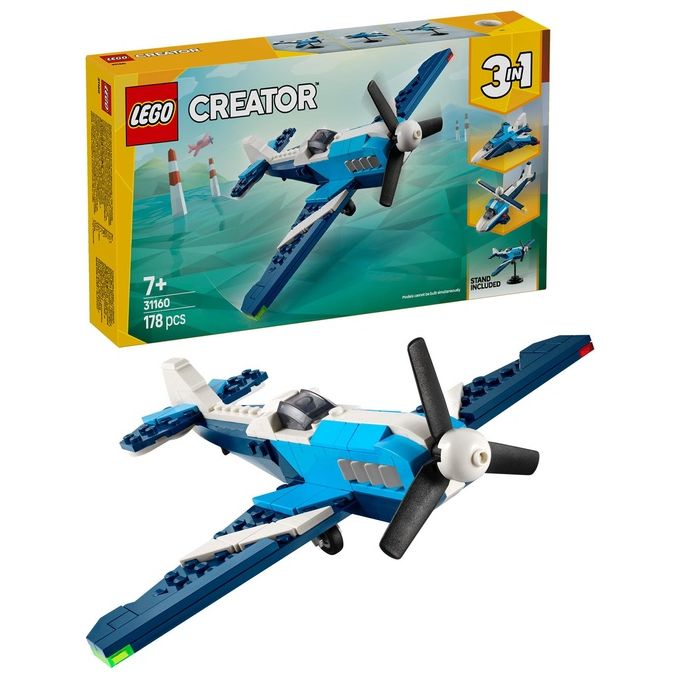 LEGO Aereo 31160 Creator Velivolo da Competizione 3 in 1 Esperienza Costruzione Versatile e Divertente