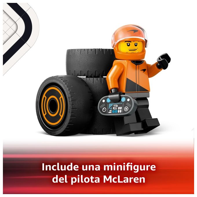 Lego Set Pilota e Monoposto McLaren F1 60442 City Formula1 Racing Construction Kit
