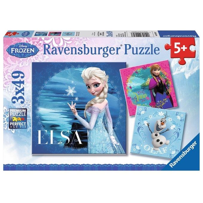 Puzzle 3X49 Frozen Elsa Anna Olaf