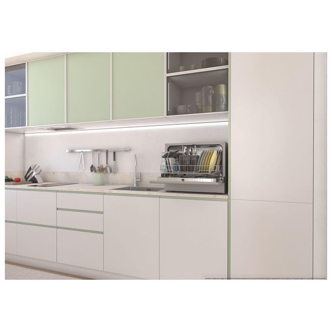 Candy RapidÓ CP 6E51LS Lavastoviglie Libera installazione 6 coperti Classe E Silver