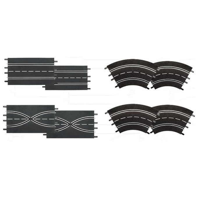 Carrera Slot - Accessorio Digital 1:24   1:32   Evolution - Extension Set - 2 Straights. 2 Lane Change Sections. 4 Curves 1 60o