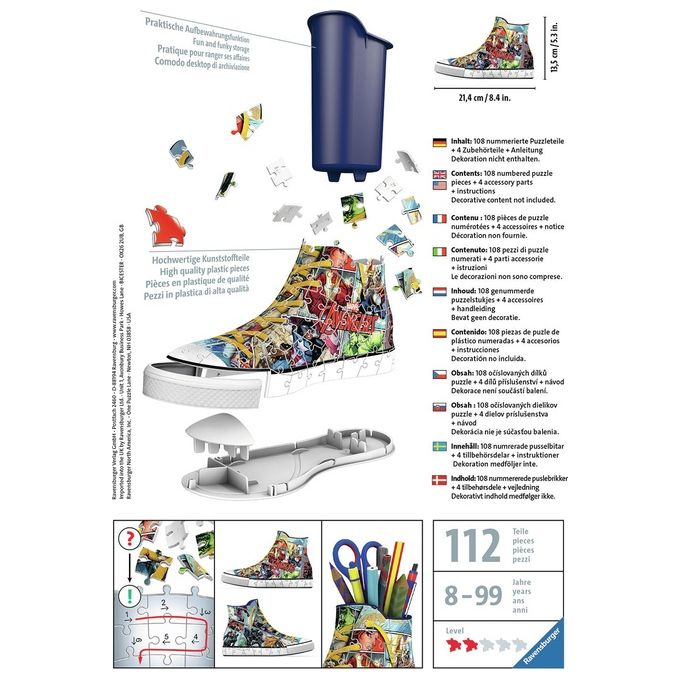 Ravensburger 3D Puzzle Sneaker Avengers 108 Pezzi