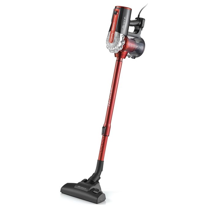 Ariete 2761 Handy Force – Scopa elettrica con filo senza sacchetto, capacita' 0,5 L, potenza 600 W, sistema ciclonico, accessori inclusi, colore Nero-Rosso