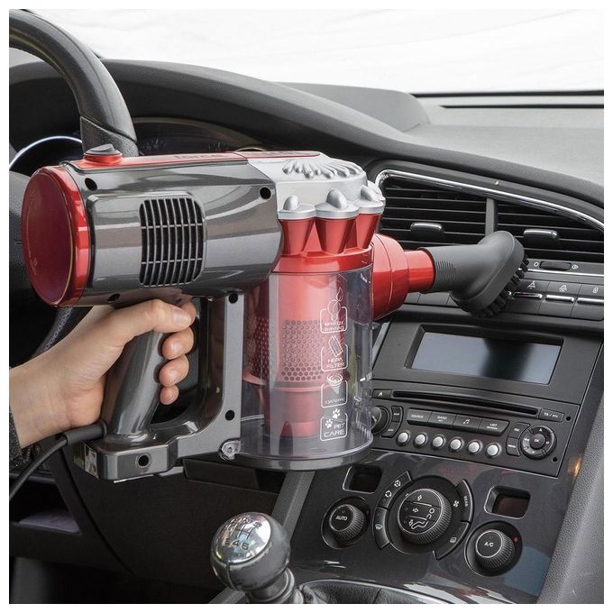 Ariete 2761 Handy Force – Scopa elettrica con filo senza sacchetto, capacita' 0,5 L, potenza 600 W, sistema ciclonico, accessori inclusi, colore Nero-Rosso