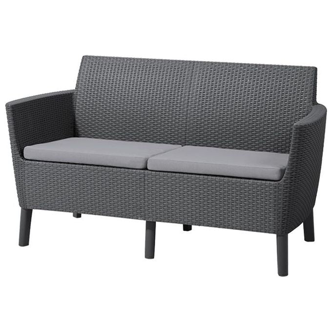 Keter Set da Giardino Salemo Lounge Composto da 2 Poltrone, Divano a 2 Posti e Tavolino, Grafite