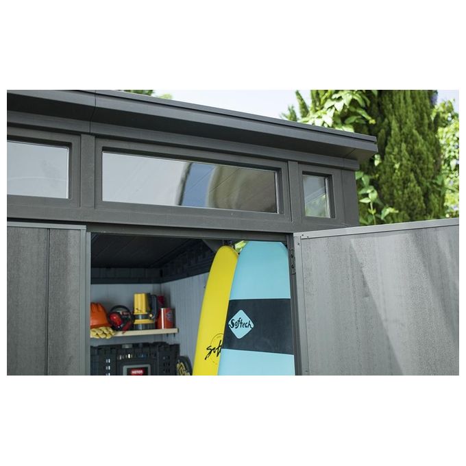 Keter 17203426 Artisan 7x7 Casetta da Giardino in Resina Duotech 4,7 m² 214x218x226 cm carico neve 200 Kg-m² colore Grigio