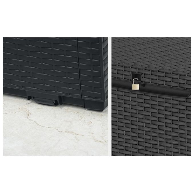 Keter Baule Multiuso Da Giardino Capri In Resina 123X53,5X57H 305 Lt Marrone Pratico e Resistente Contenitore per Esterni