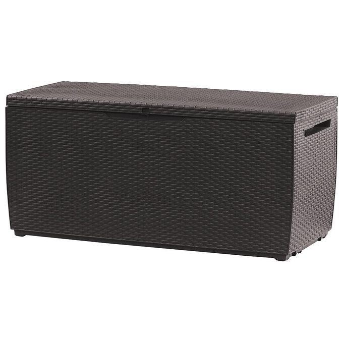 Keter Baule Multiuso Da Giardino Capri In Resina 123X53,5X57H 305 Lt Marrone Pratico e Resistente Contenitore per Esterni