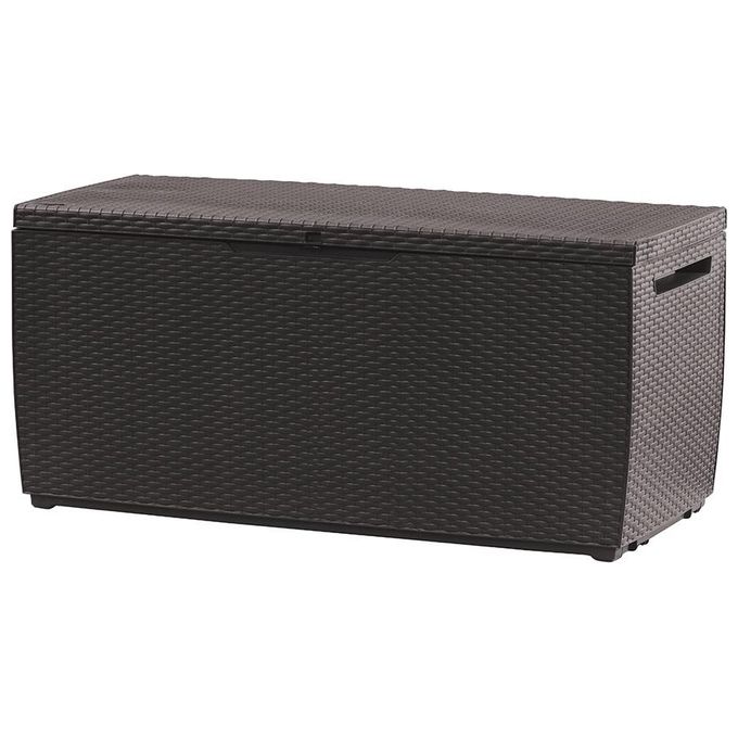 Keter Baule Multiuso Da Giardino Capri In Resina 123X53,5X57H 305 Lt Marrone Pratico e Resistente Contenitore per Esterni