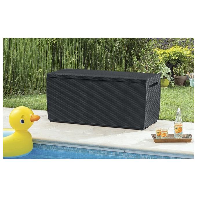 Keter Baule Multiuso Da Giardino Capri In Resina 123X53,5X57H 305 Lt Marrone Pratico e Resistente Contenitore per Esterni