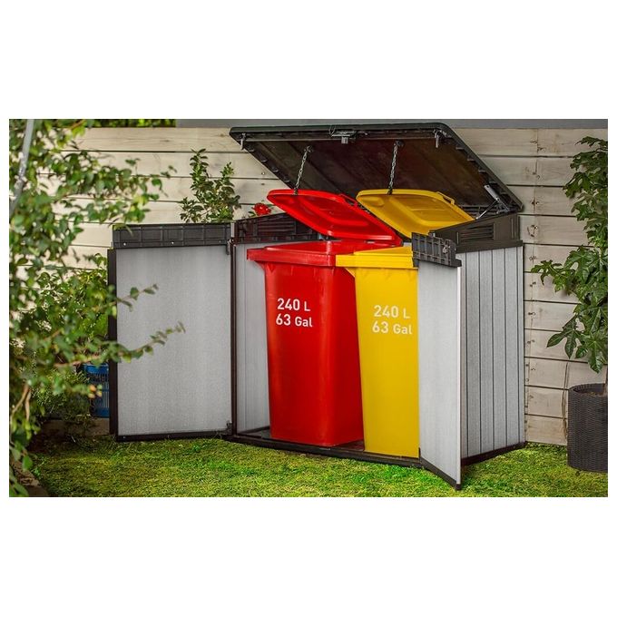 Keter Box Armadio Portattrezzi da esterno ELITE STORE in resina140x82x124h - 1150 LT grigio