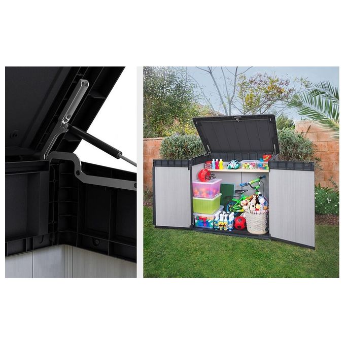 Keter Box Armadio Portattrezzi da esterno ELITE STORE in resina140x82x124h - 1150 LT grigio