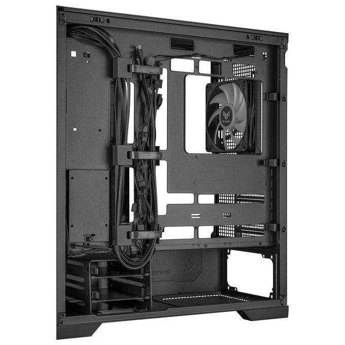 ASUS TUF GAMING GT302 TG ARGB Black Case Gaming E-ATX Mid Tower Pannelli Laterali intercambiabili Mesh Vetro Temperato 4 ventole ARGB preinstallate da 140 x 28 mm Nero