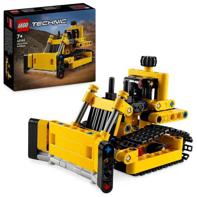 LEGO Technic 42163 Bulldozer da Cantiere, Giochi per Bambini e Bambine di 7+ Anni, Regalo per Amanti dei Veicoli Giocattolo