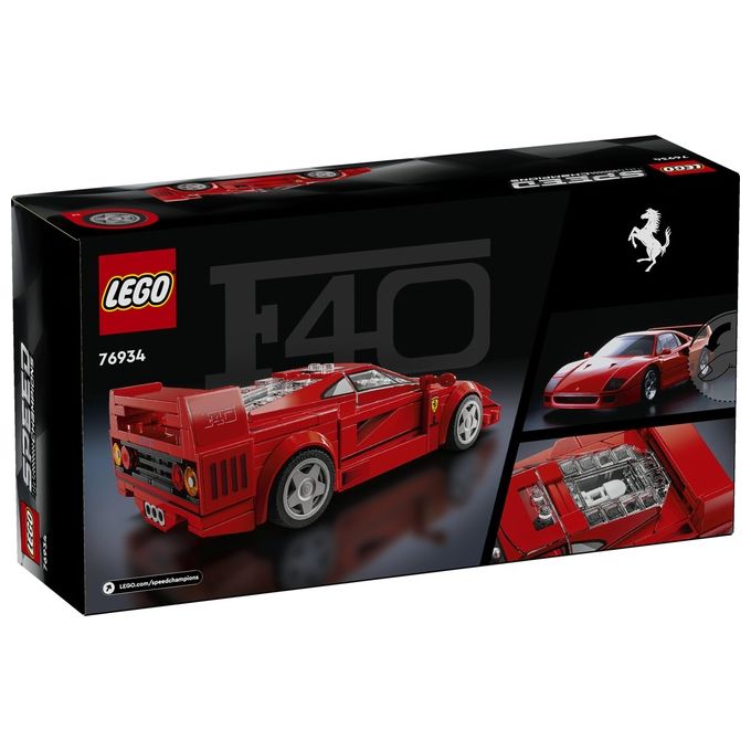 Lego Speed Champions Supercar Ferrari F40 Modellino di Auto Sportiva da Costruire, Macchina Giocattolo da Collezione con Minifigure del Pilota