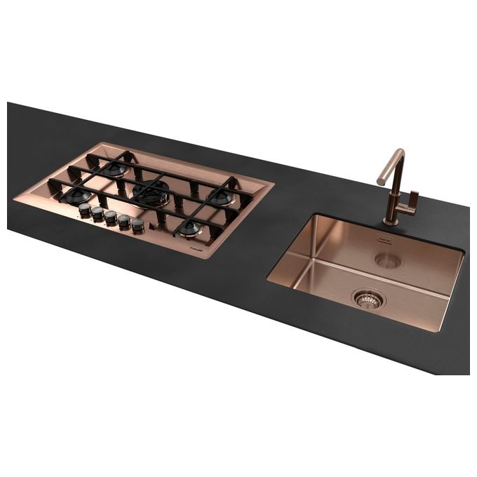 Foster 7601 866 Serie Ke Copper Piano Cottura a Gas 5 Zone 1 Tripla Corona Griglie in Ghisa 80 cm Copper