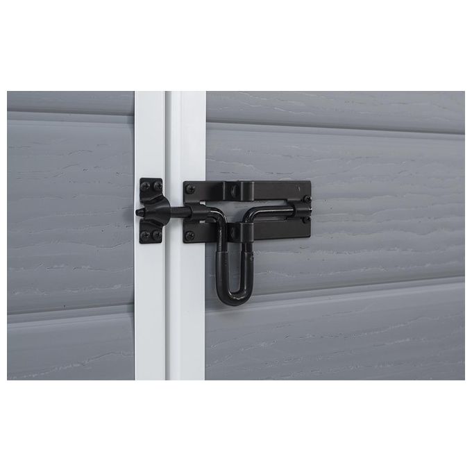 Keter K203522 Manor Casetta da Giardino in Resina 185,8x236,8x227 cm con Pavimento colore Grigio