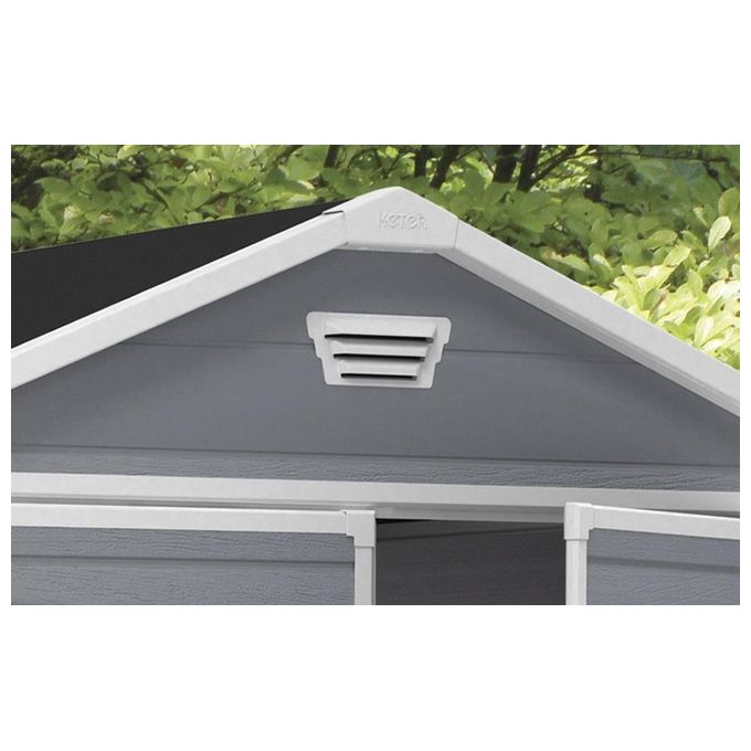 Keter K203522 Manor Casetta da Giardino in Resina 185,8x236,8x227 cm con Pavimento colore Grigio