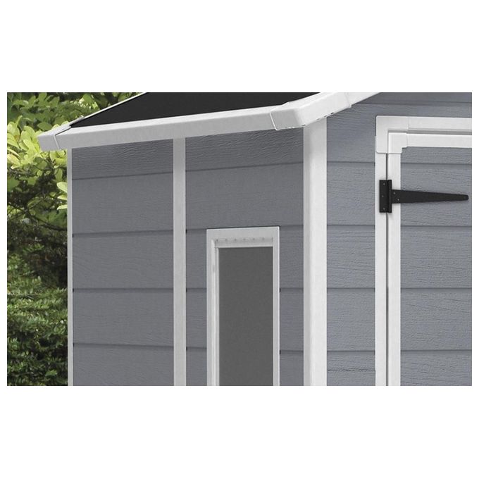 Keter K203522 Manor Casetta da Giardino in Resina 185,8x236,8x227 cm con Pavimento colore Grigio