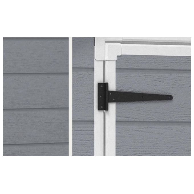 Keter K203522 Manor Casetta da Giardino in Resina 185,8x236,8x227 cm con Pavimento colore Grigio