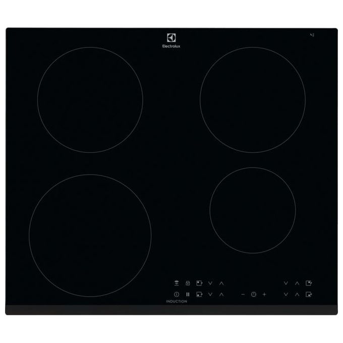 Electrolux LIT60433 Piano cottura a Induzione in Vetroceramica 60 cm 4 zone Connessione Hoob2Hood Nero con frontalino bisellato