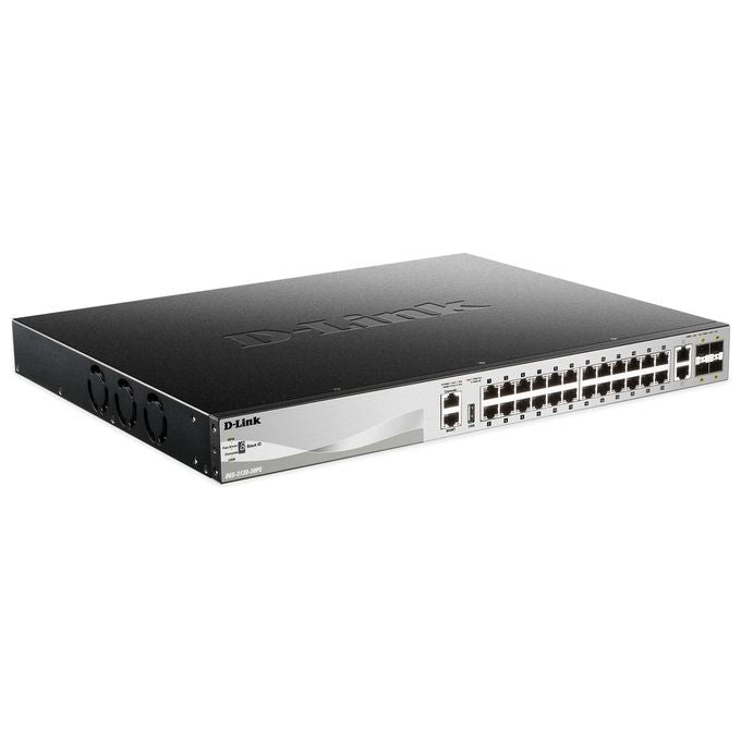 D-Link DGS-3130-30PS Switch 24 Porte Gestito L3 Gigabit Ethernet 10-100-1000 Nero-Grigio Supporto Power over Ethernet