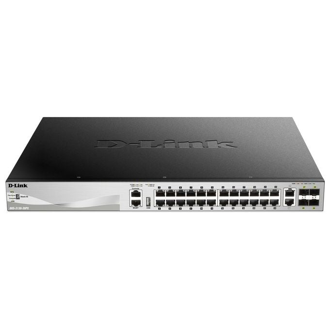 D-Link DGS-3130-30PS Switch 24 Porte Gestito L3 Gigabit Ethernet 10-100-1000 Nero-Grigio Supporto Power over Ethernet