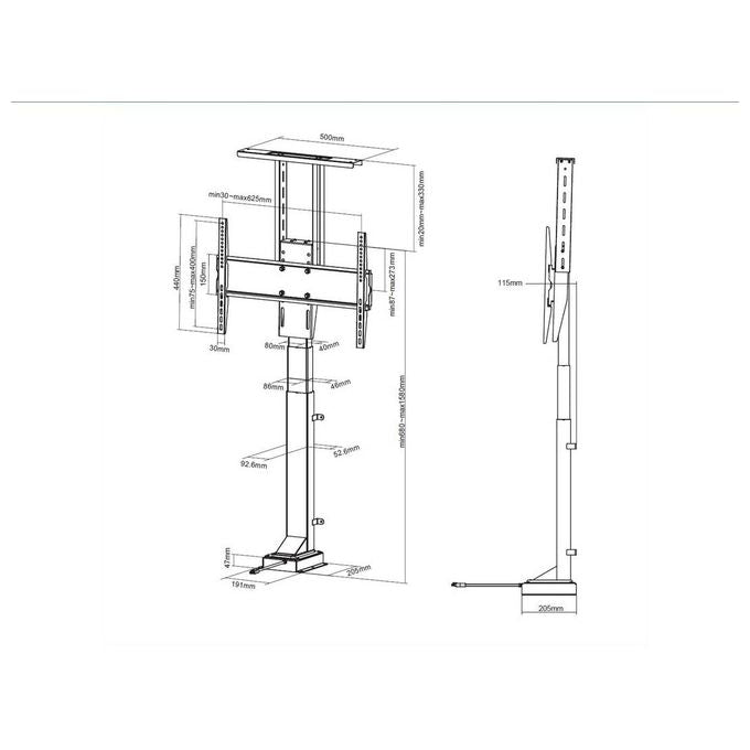 Nilox Lift Supporto Tv a Parete 37''-65'' Nero Motorizzato