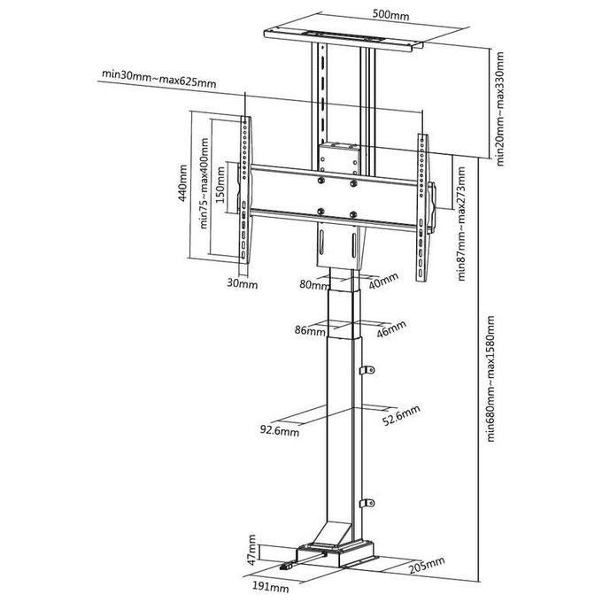 Nilox Lift Supporto Tv a Parete 37''-65'' Nero Motorizzato
