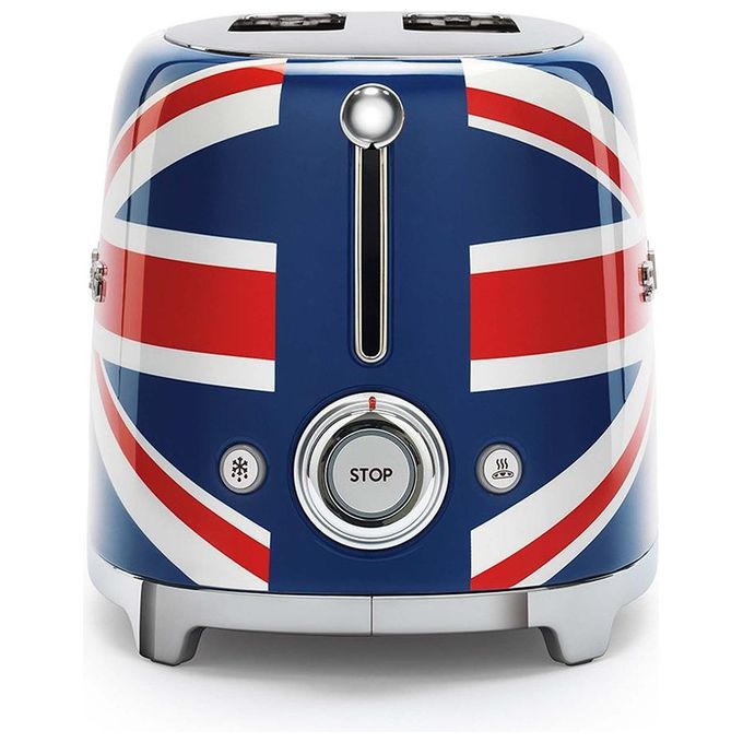 Smeg TSF01UJEU Estetica 50's Style Tostapane 2 Fette 6 Livelli di Doratura Union Jack