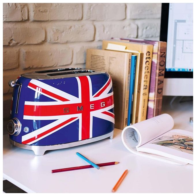 Smeg TSF01UJEU Estetica 50's Style Tostapane 2 Fette 6 Livelli di Doratura Union Jack