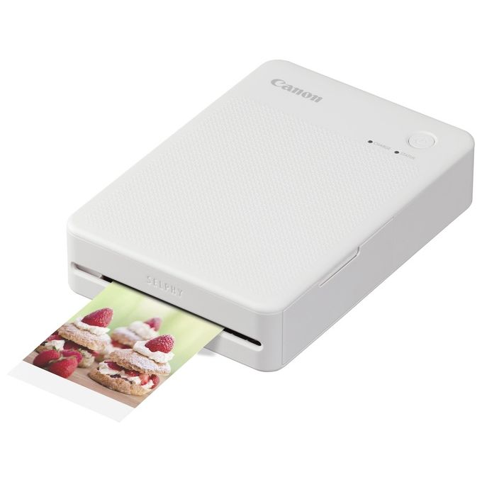 Canon Stampante portatile SELPHY QX20: per la stampa Wi-Fi direttamente dal tuo dispositivo smart. Stampa a sublimazione 2 formati di stampe con adesivo rimovibile e ricarica USB-C - Bianco