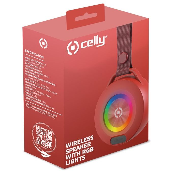 Celly Wireless Speaker Summer Rosso