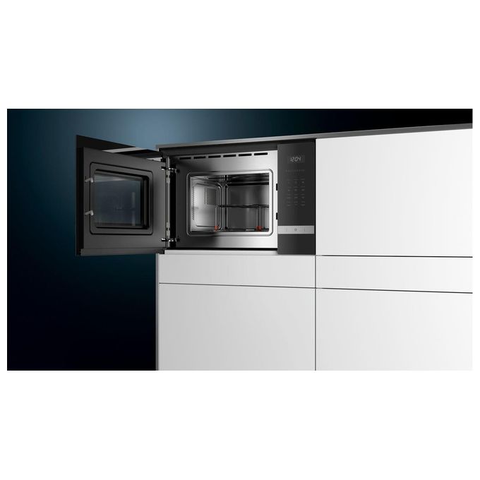 Siemens BE525LMS0 iQ500 Forno a Microonde da Incasso con Grill cookControl 8 programmi automatici 38 cm Acciaio Inox-Nero