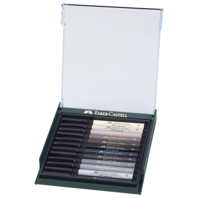Faber Castell 12 pen Brush Colori Grigi
