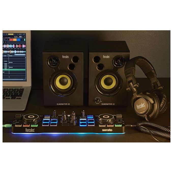 Hercules DJ STARTERKIT Kit Completo Lite per Pc-Mac Nero-Bianco