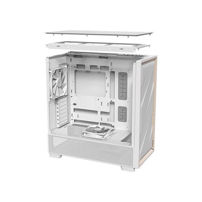 Antec Flux Wood White 5 Ventole Pwm Incluse Pannello Frontale ad Alto Flusso d'aria con Legno di Betulla Type-C Radiatore da 420mm e Supporto per Scheda Madre con Connessione Posteriore