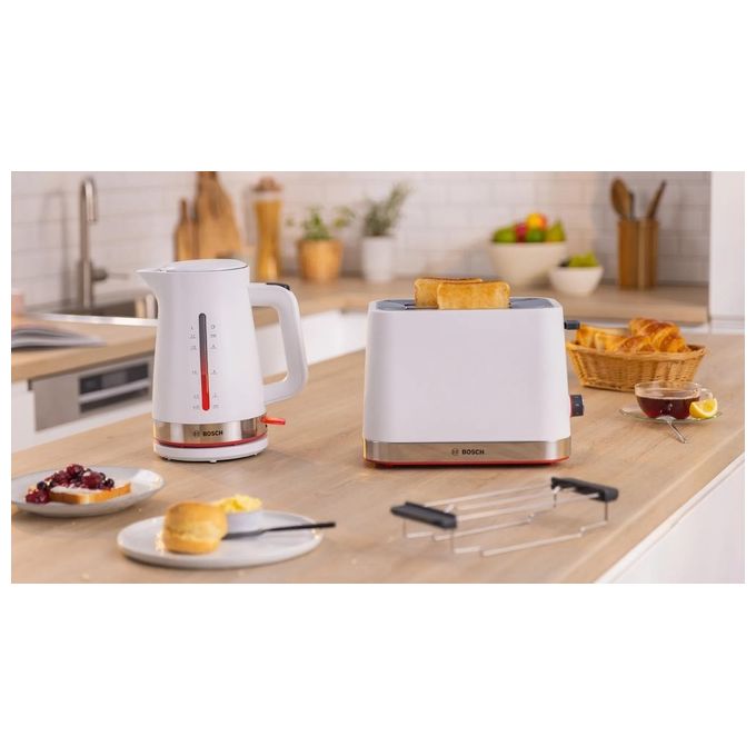 Bosch TWK4M221 Bollitore Elettrico 1.7 Litri 2400W Bianco