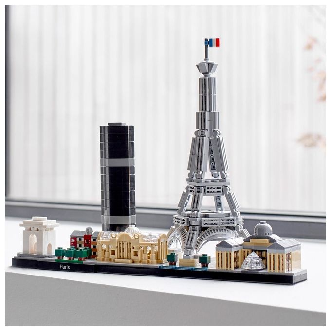 LEGO Architecture 21044 Parigi, con Torre Eiffel e Museo del Louvre, Modellismo Monumenti, Set da Collezione Skyline