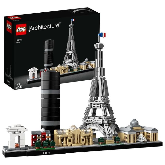 LEGO Architecture 21044 Parigi, con Torre Eiffel e Museo del Louvre, Modellismo Monumenti, Set da Collezione Skyline