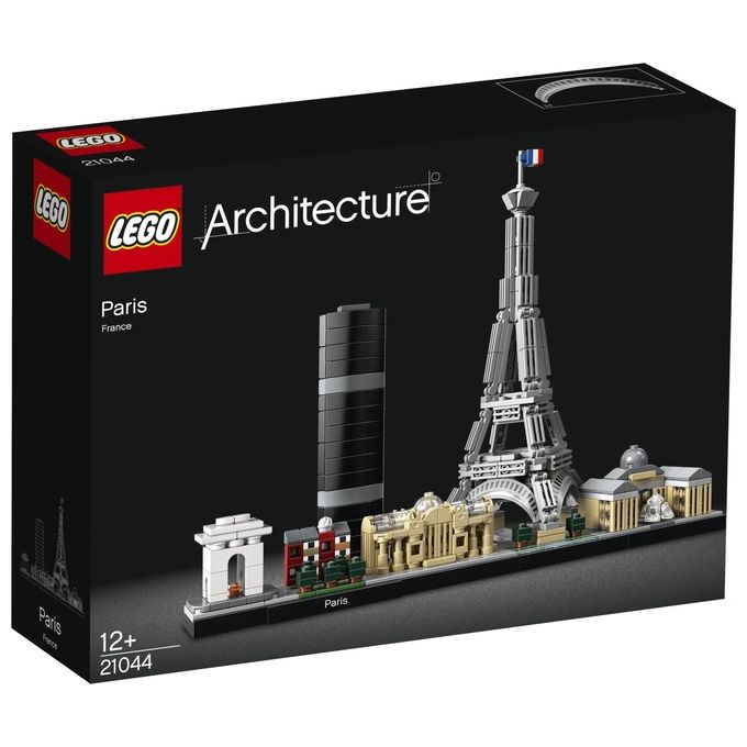 LEGO Architecture 21044 Parigi, con Torre Eiffel e Museo del Louvre, Modellismo Monumenti, Set da Collezione Skyline