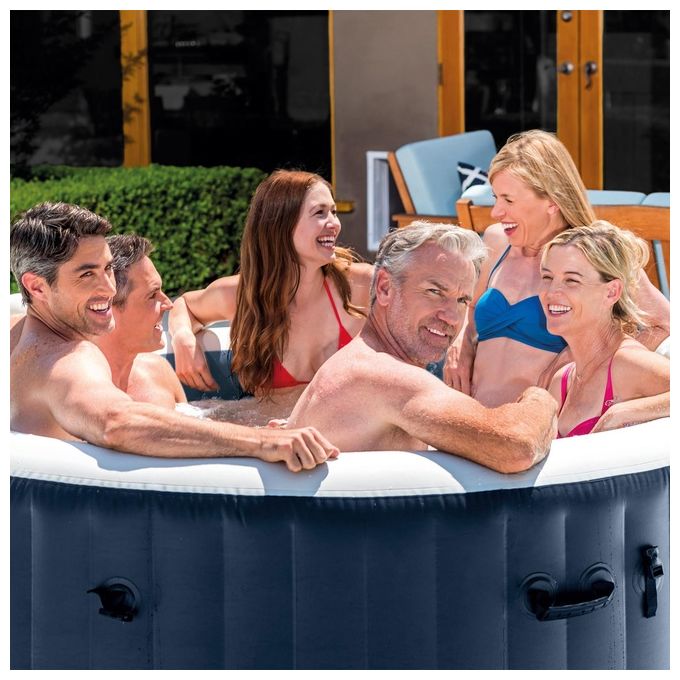 Intex Piscina Spa Idromassaggio Bubble Massage 216x71cm 6 Posti da Esterno con Accessori