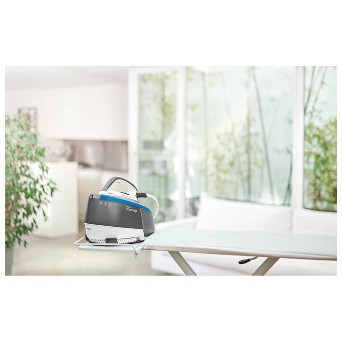 Polti VN18.20 – Sistema stirante con caldaia, potenza 2200 W, pressione 6,5 bar, autonomia continua, serbatoio 1,3 L, colpo vapore elevato, piastra in acciaio inox, colore Bianco-Blu